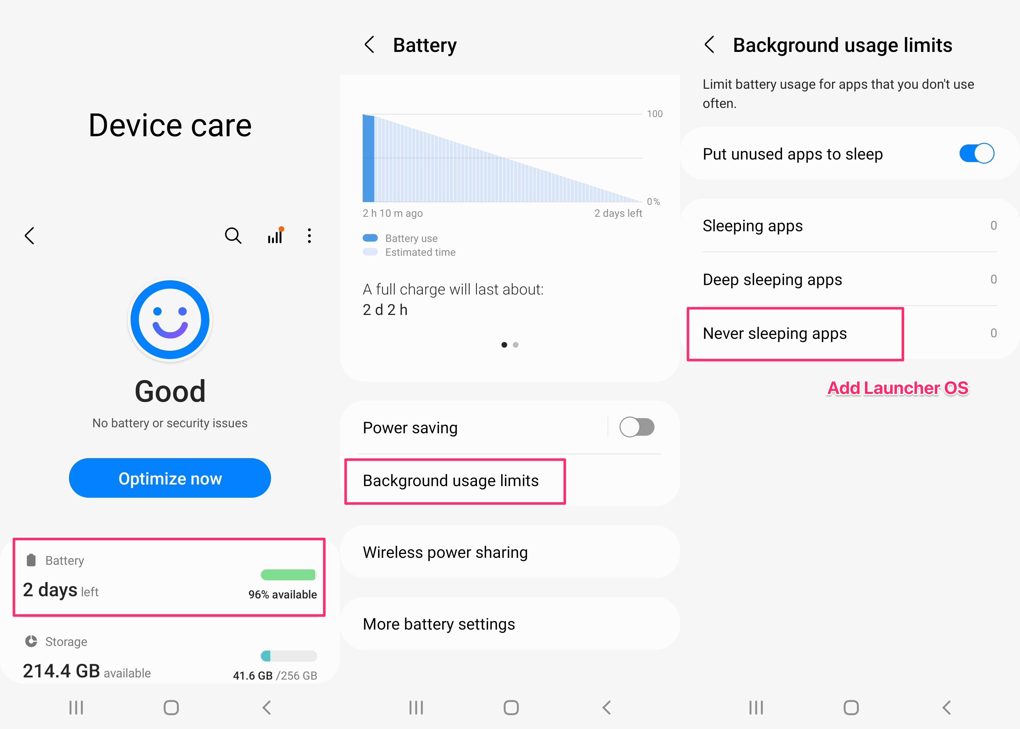 Device care battery for Samsung